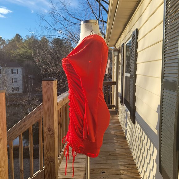 Wild Fable™ - Long Sleeve Ruched Red Velvet Bodycon Dress - Picture 6 of 8